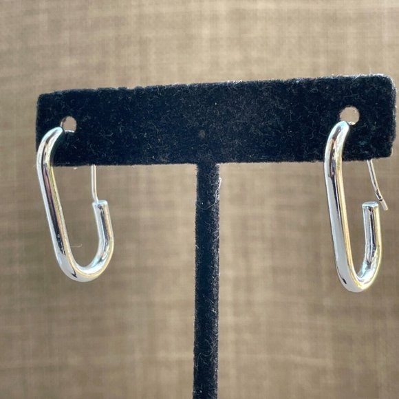 Essentials Women Earrings Silver Plated Jewelry Hoop Hook Earrings $40 - Picture 10 of 12